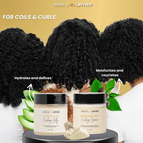 Moisture N Slip Curling Cream + Aloquench N' Flax Seed Coiling Jelly Duo